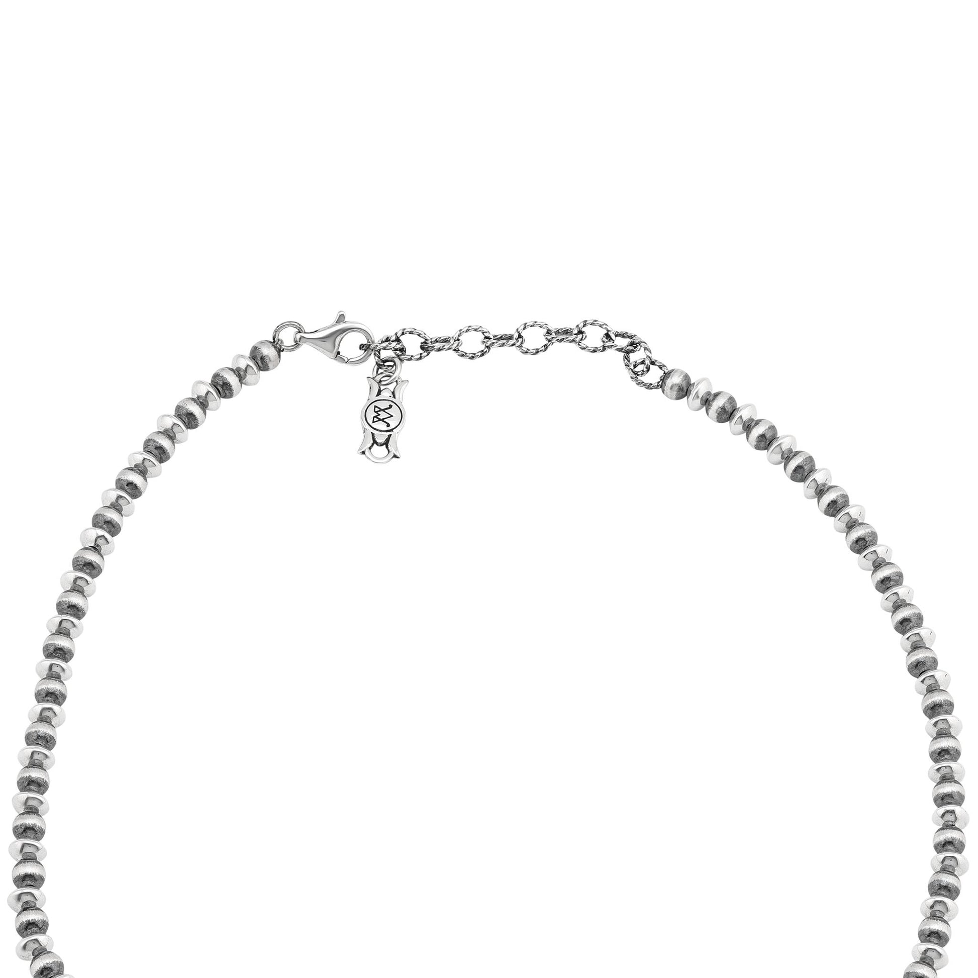  Sterling Silver Black Onyx Marquise-Cut Squash Blossom Necklace 