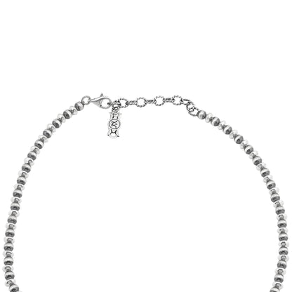  Sterling Silver Black Onyx Marquise-Cut Squash Blossom Necklace 
