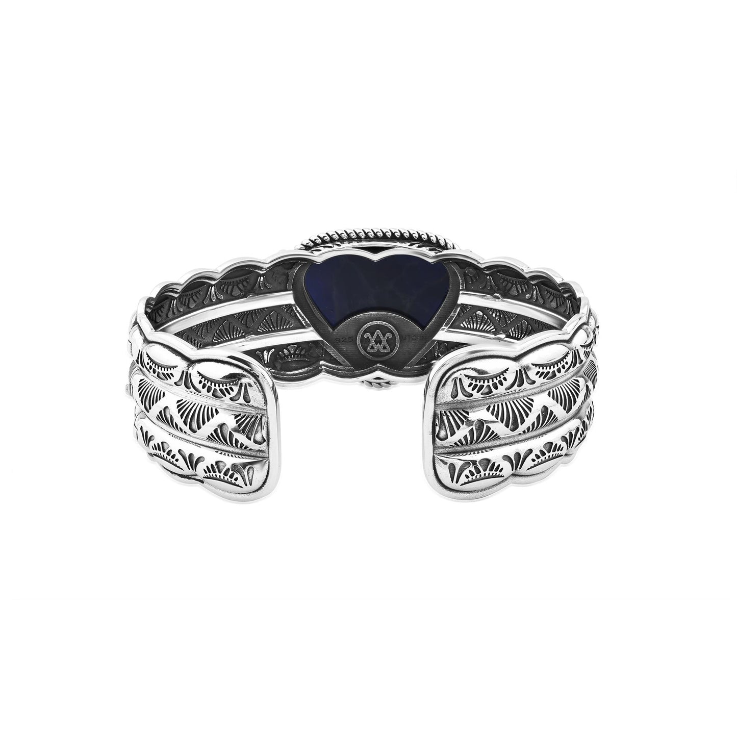 Sterling Silver Sodalite Gemstone Butterfly Hinged Cuff Bracelet