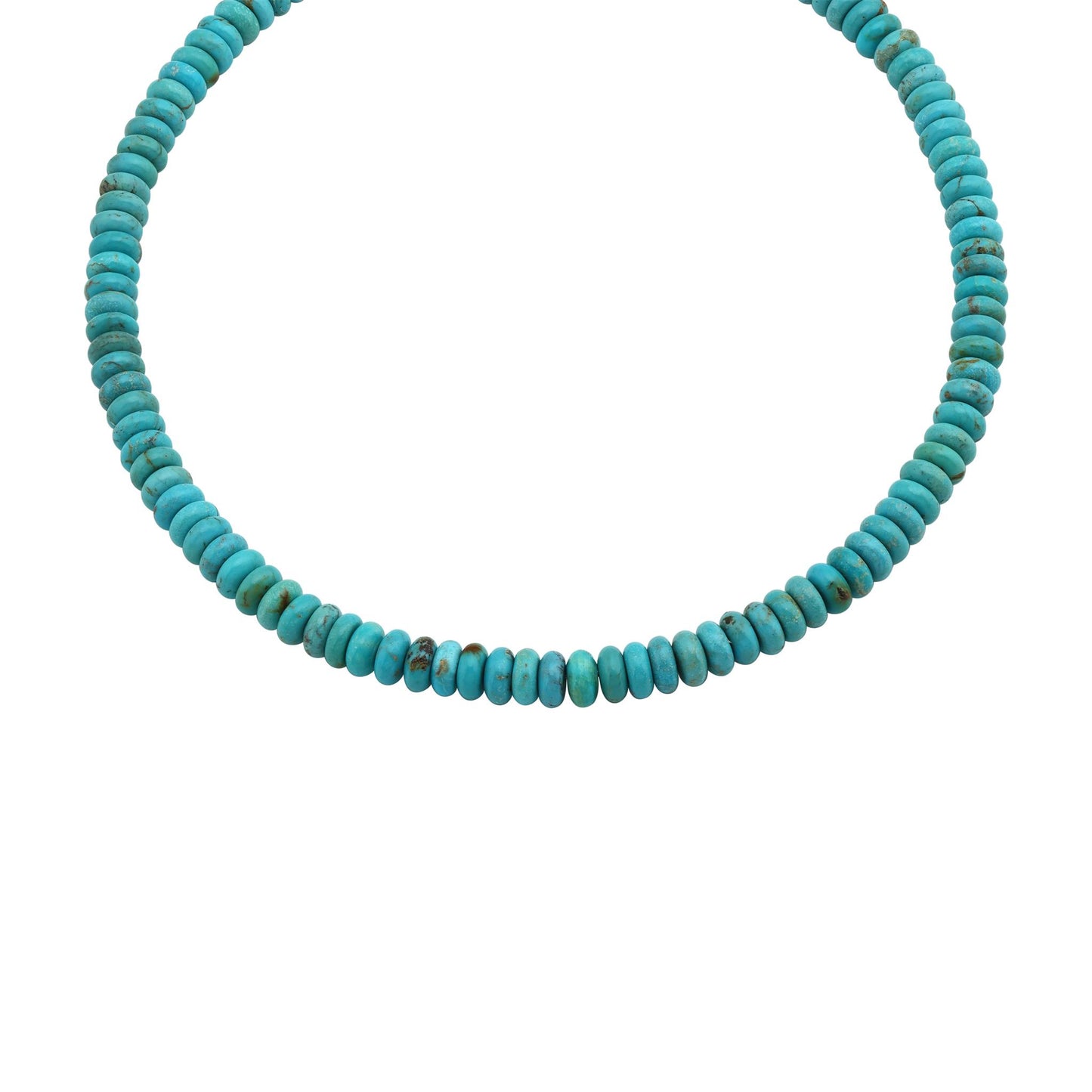 Sterling Silver Kingman Turquoise Bead Necklace