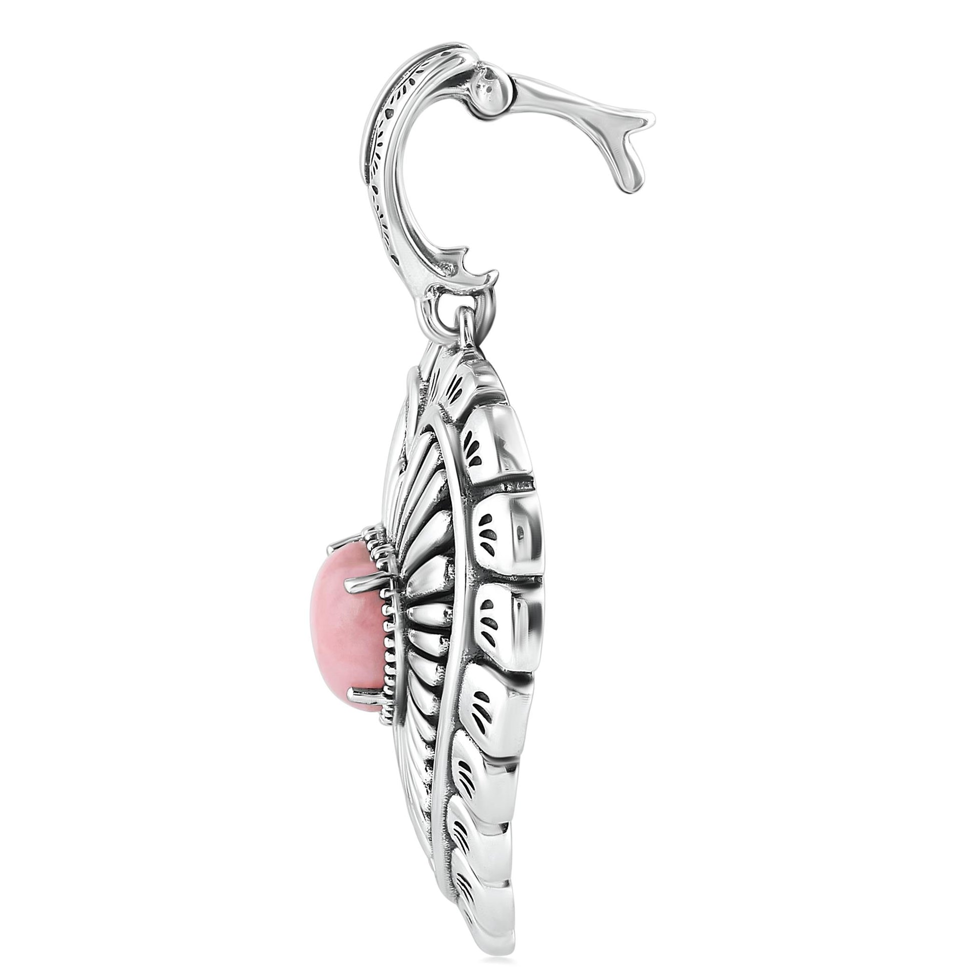 EXCLUSIVELY OURS! Sterling Silver Pink Opal Bold Heart Pendant Enhancer