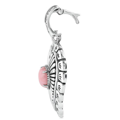 EXCLUSIVELY OURS! Sterling Silver Pink Opal Bold Heart Pendant Enhancer