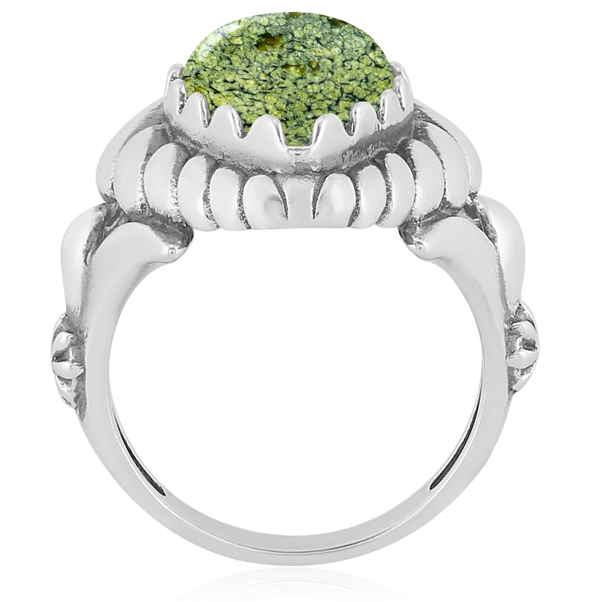 Sterling Silver Serpentine Pear Cut Rope Ring