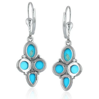 EXCLUSIVELY OURS! Sterling Silver Sleeping Beauty Turquoise Lever Back Dangle Earrings