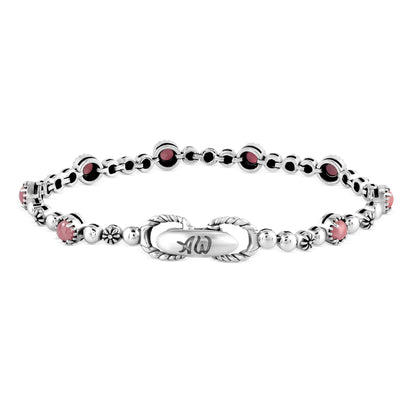 EXCLUSIVELY OURS! Sterling Silver Rhodonite Round Beaded Bracelet