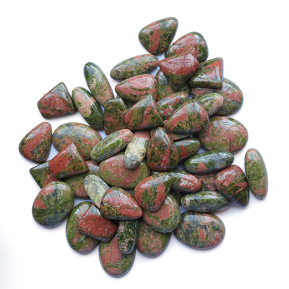 Sterling Silver Unakite and Rhodonite Oval and Trillion Gemstone Cuff, Sizes Small and Large