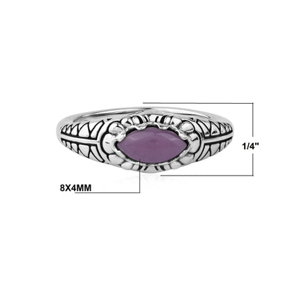 Sterling Silver Phosphosiderite Marquise Gemstone Etched Ring, Sizes 5 to 11