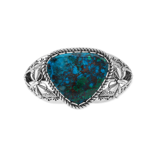 EXCLUSIVELY OURS! Sterling Silver Chrysocolla Butterfly Cuff Bracelet