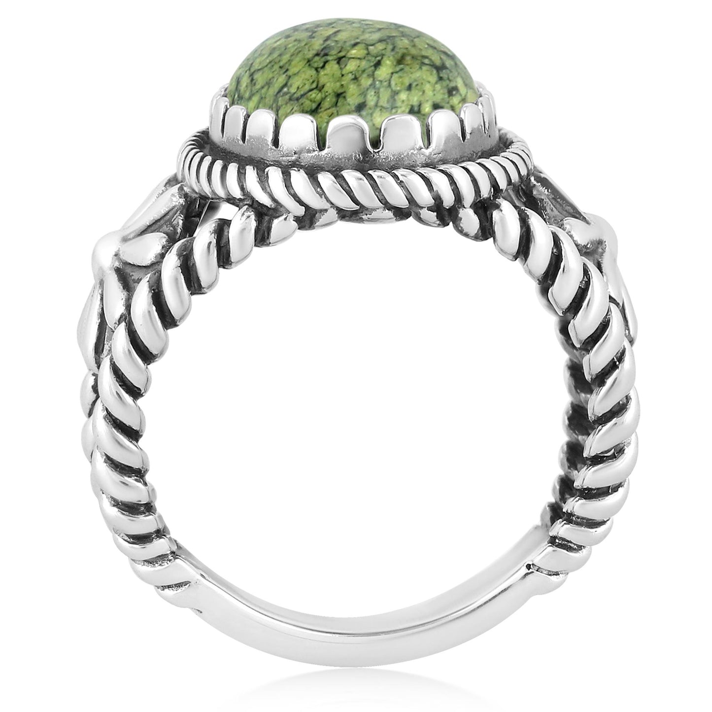 EXCLUSIVELY OURS! Sterling Silver Serpentine Concha Flower Ring, Sizes 5 to 11