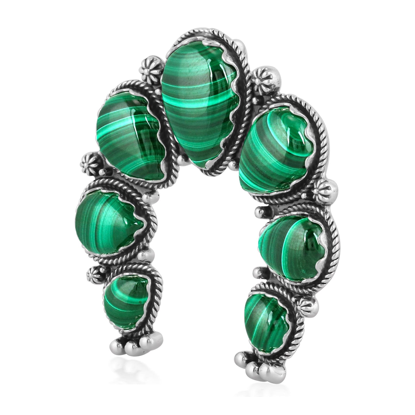 EXCLUSIVELY OURS! Sterling Silver Malachite Large Naja Pendant Enhancer