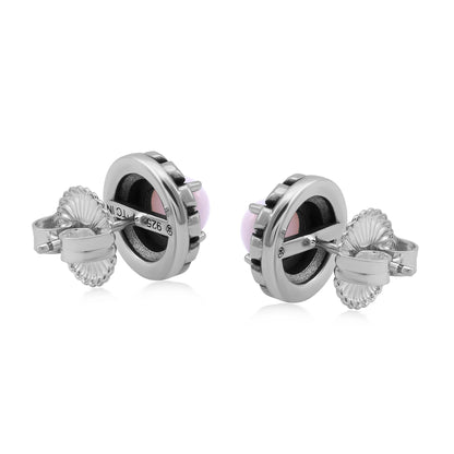EXCLUSIVELY OURS! Sterling Silver Pink Opal Sunburst Stud Earrings
