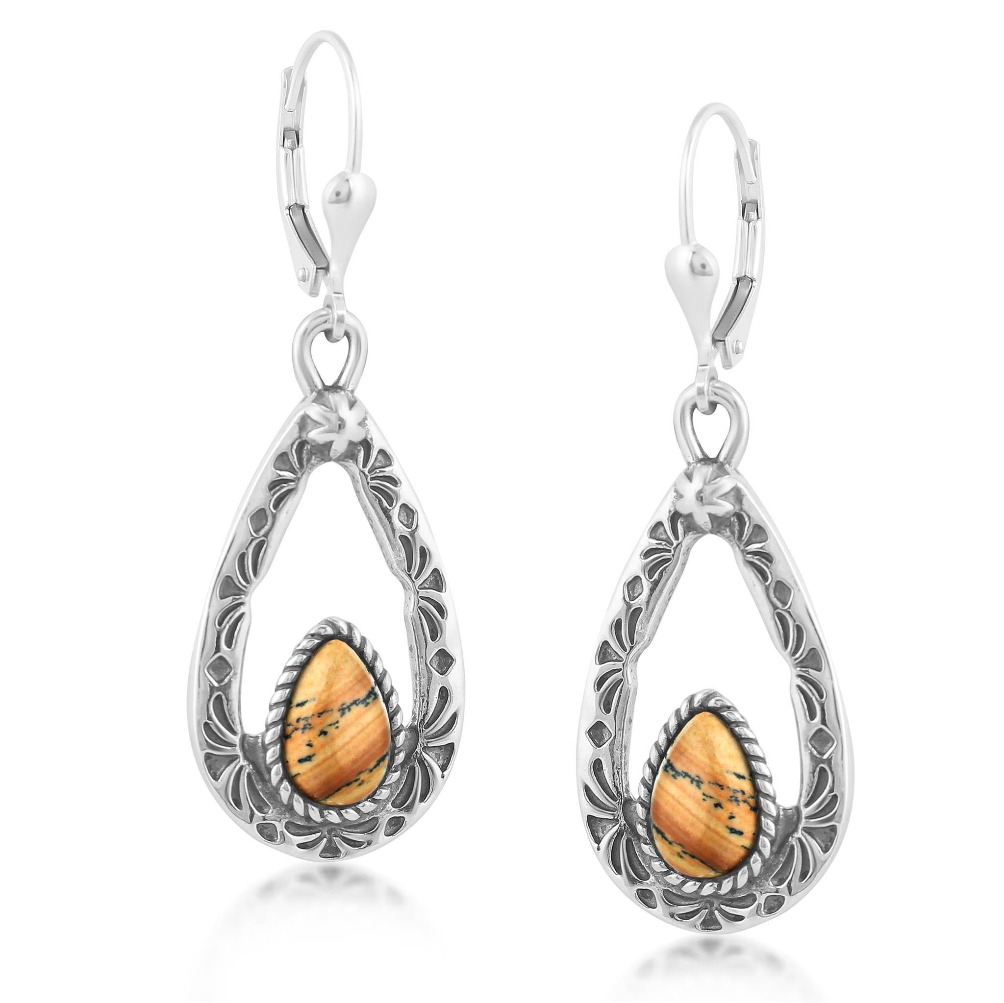 Mystic Topaz Teardrop Earrings – Small Drop Crystal Gems In Antique Silver Tone
