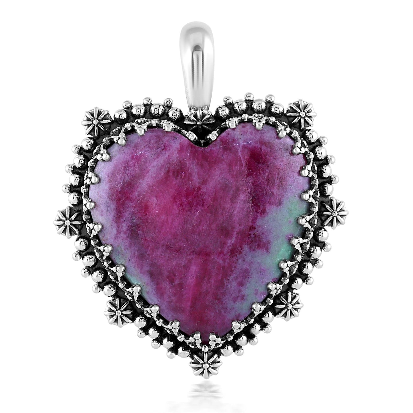 EXCLUSIVELY OURS! Sterling Silver Ruby Zoisite Heart Pendant Enhancer
