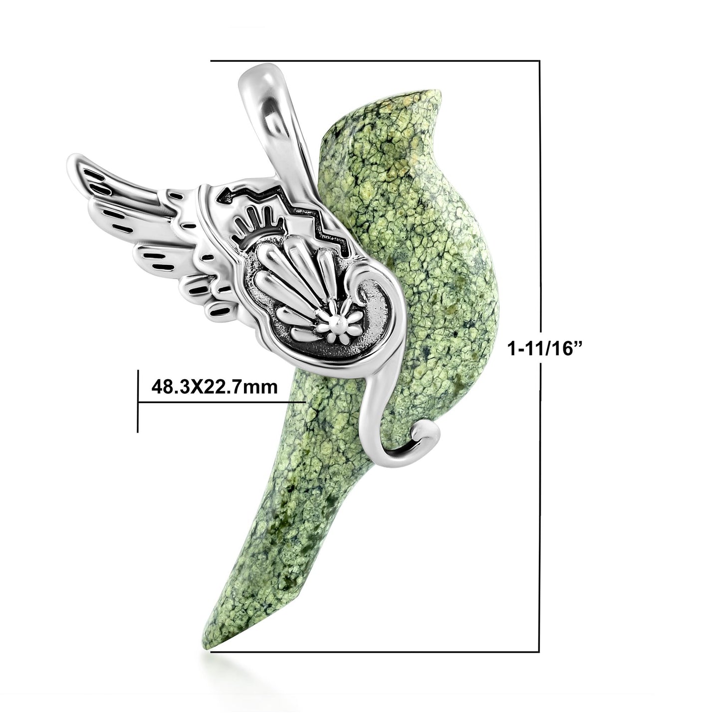 EXCLUSIVELY OURS! Sterling Silver Serpentine Spirit Bird Pendant Enhancer