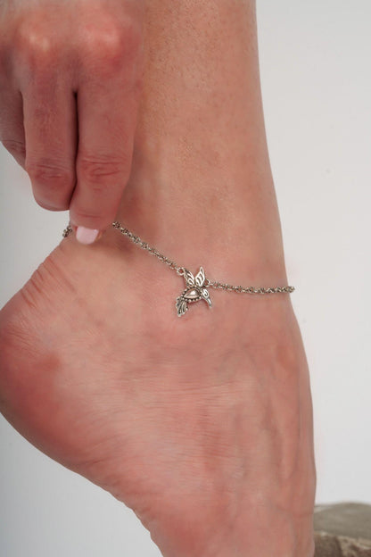 Sterling Silver Hummingbird Anklet