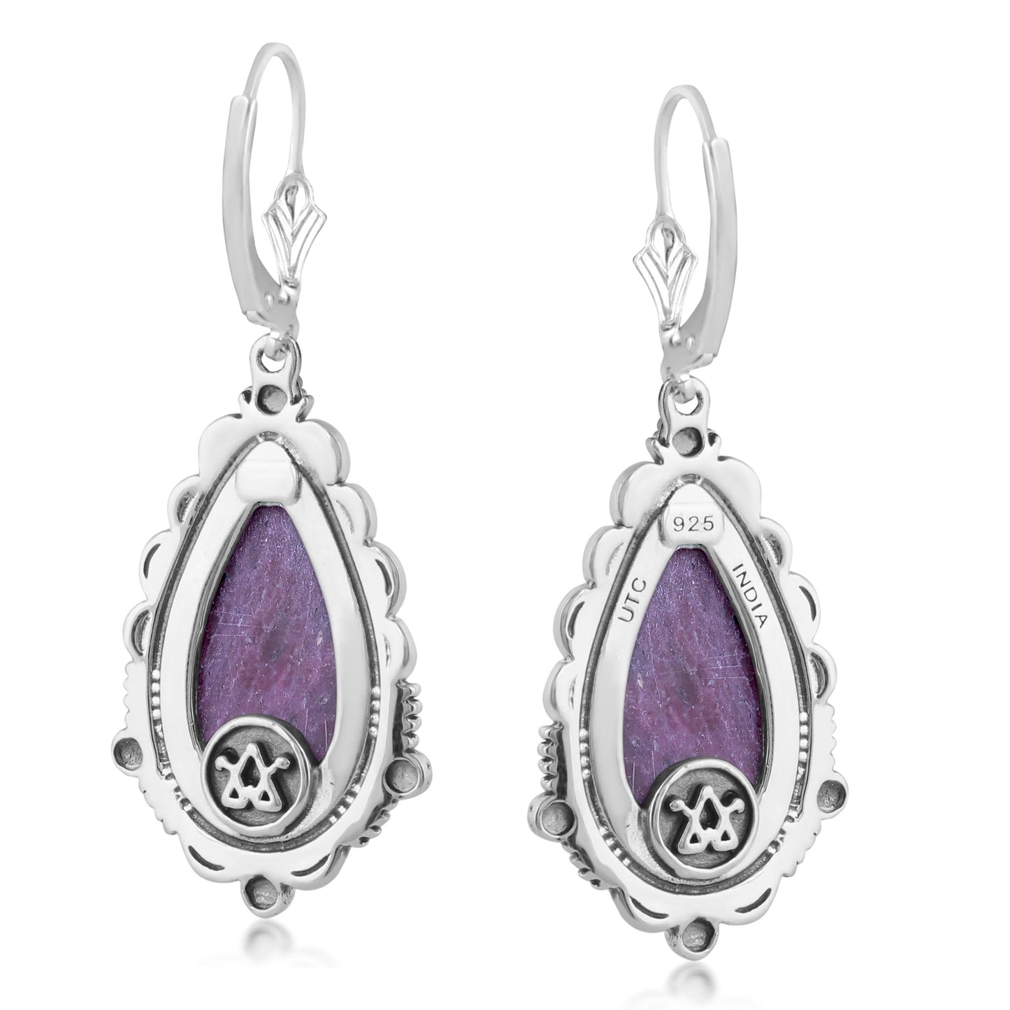 LIMITED EDITION! Sterling Silver Ruby Zoisite Pear-Shaped Dangle Earrings