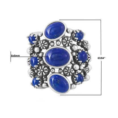 EXCLUSIVELY OURS! Sterling Silver Lapis 9-Stone Cluster Ring