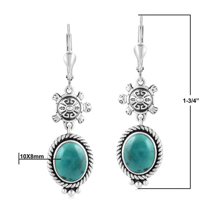 Sterling Silver Serpentine Turtle Drop and Dangle Earrings 