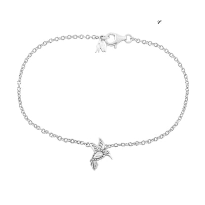 Sterling Silver Hummingbird Anklet