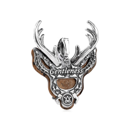 EXCLUSIVELY OURS! Sterling Silver Picture Jasper Deer Pendant Enhancer