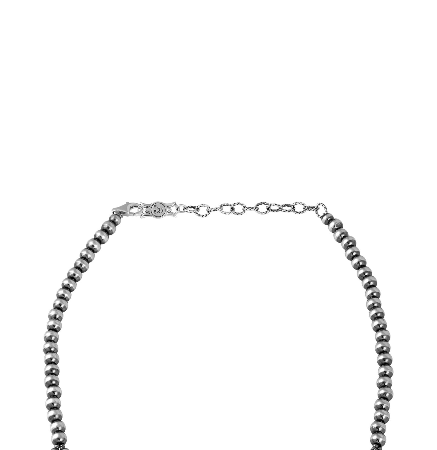 LIMITED EDITION! Sterling Silver Orange Spiny Oyster Trapezoid Squash Blossom Necklace