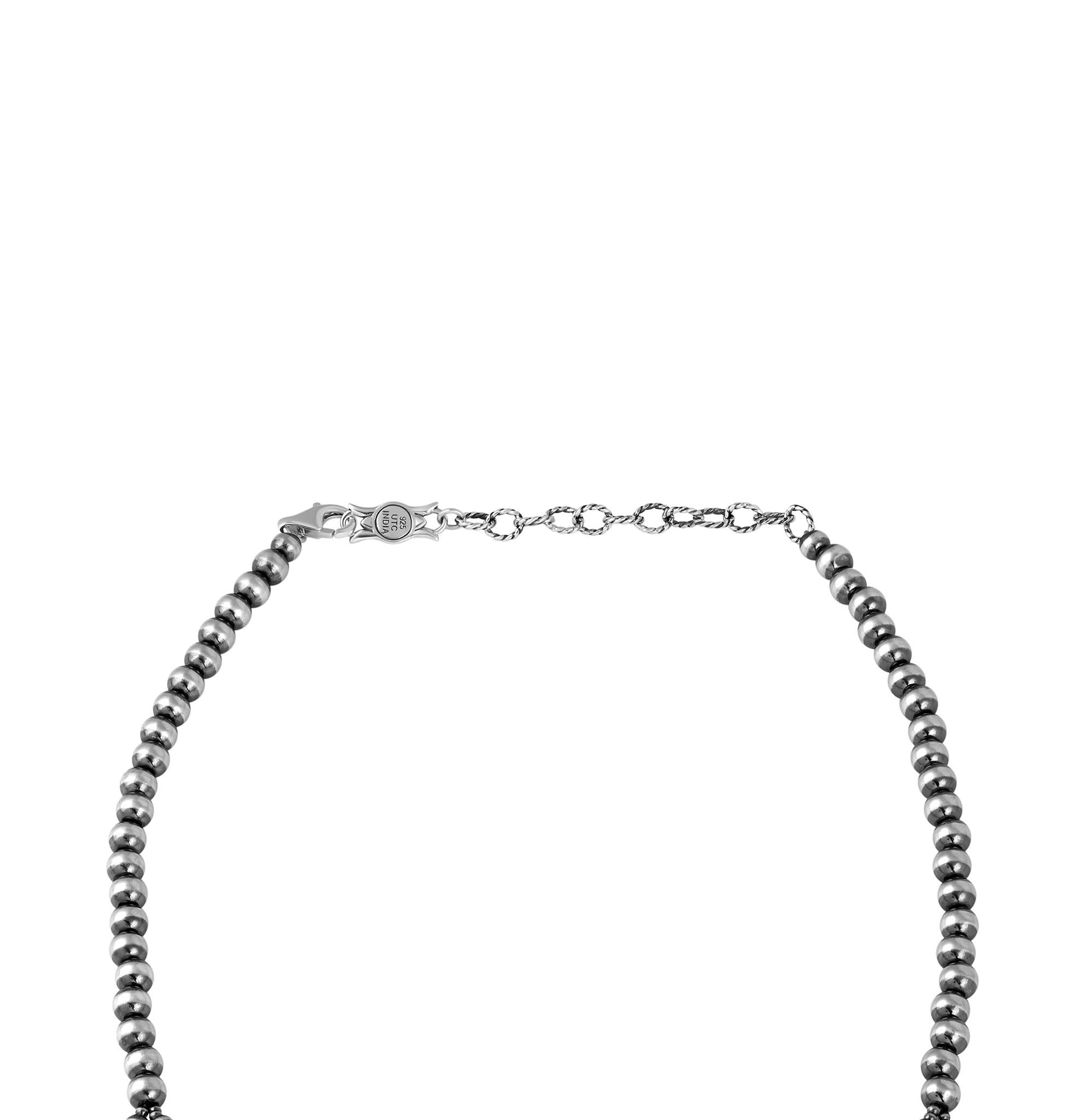 LIMITED EDITION! Sterling Silver Orange Spiny Oyster Trapezoid Squash Blossom Necklace