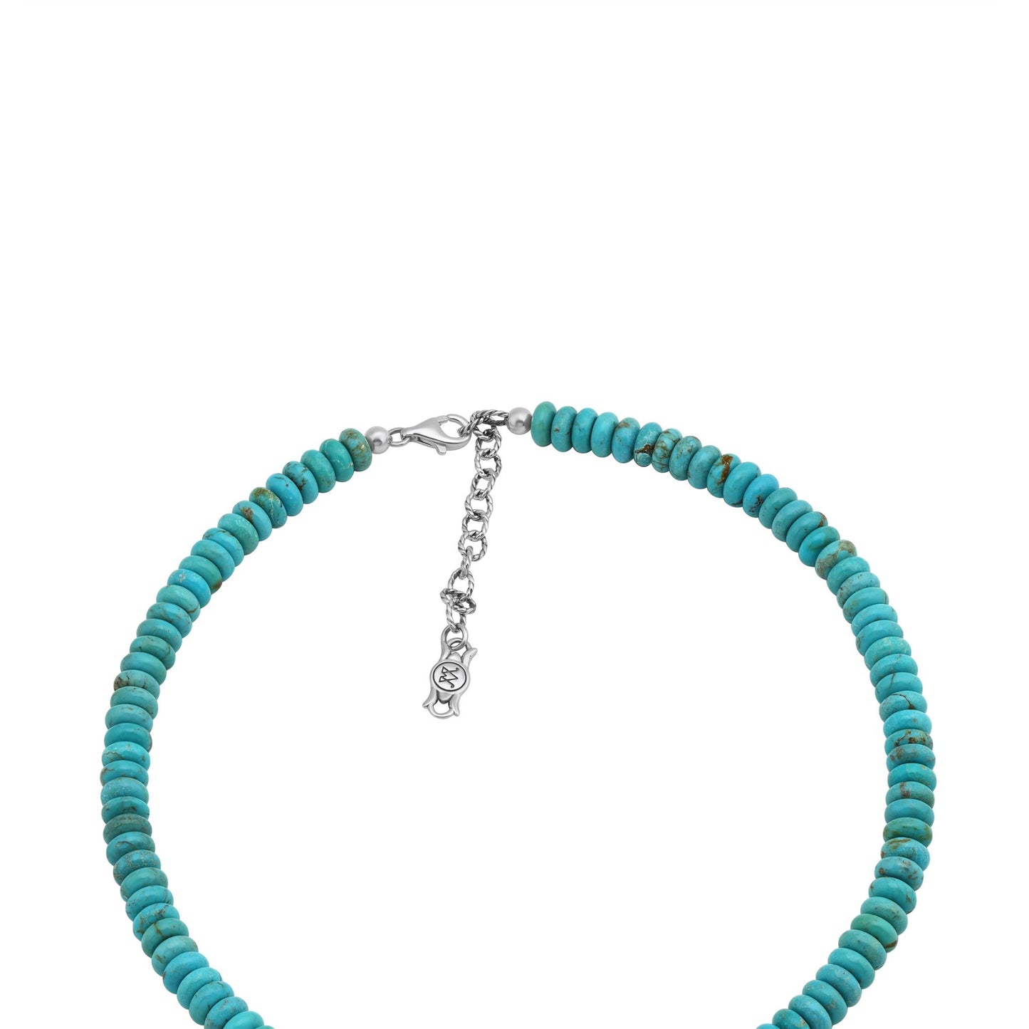 Sterling Silver Kingman Turquoise Bead Necklace