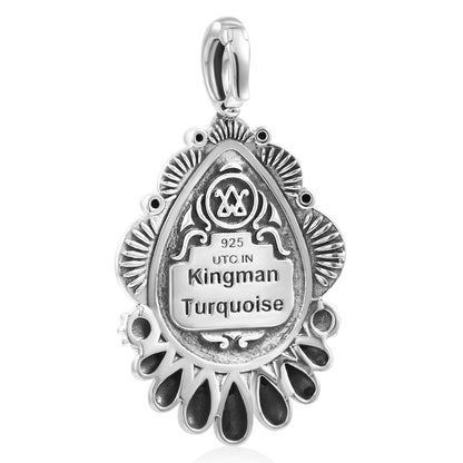 LIMITED EDITION! Sterling Silver Orange Spiny Oyster Scalloped Pear Pendant Enhancer