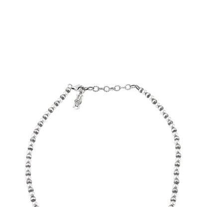  Sterling Silver White Mother of Pearl Oval Cluster Naja Necklace