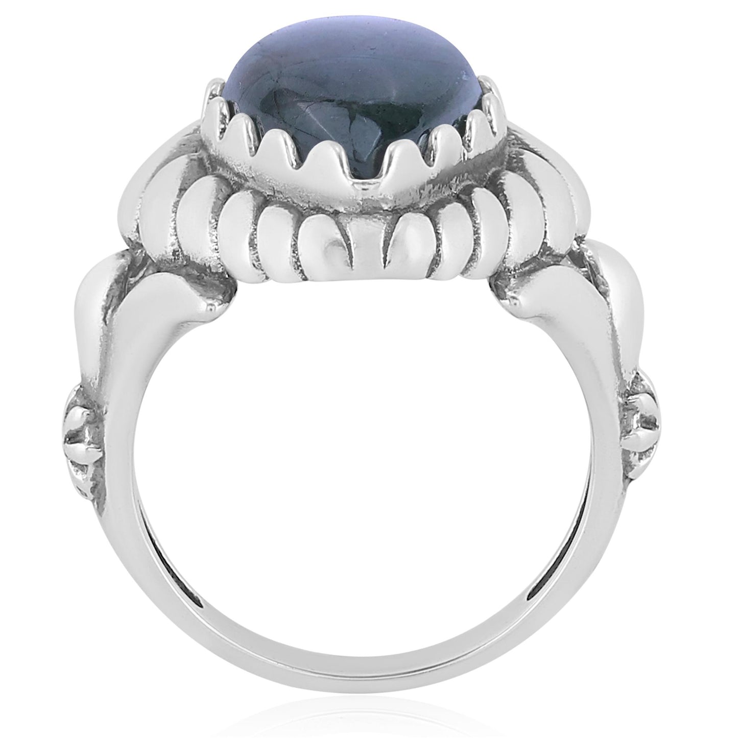 EXCLUSIVELY OURS! Sterling Silver Labradorite Pear Cut Rope Ring, Sizes 5 to 11