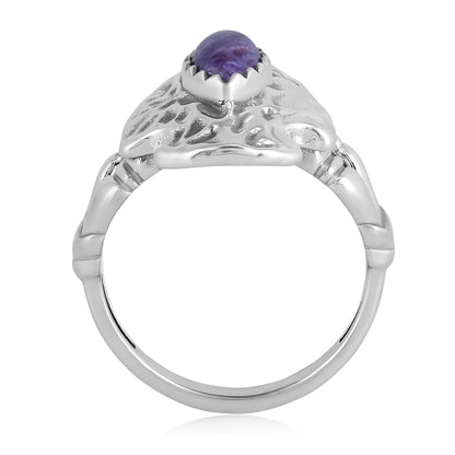 EXCLUSIVELY OURS! Sterling Silver Charoite Fritz Casuse Arrowhead Ring Sizes 5 to 10