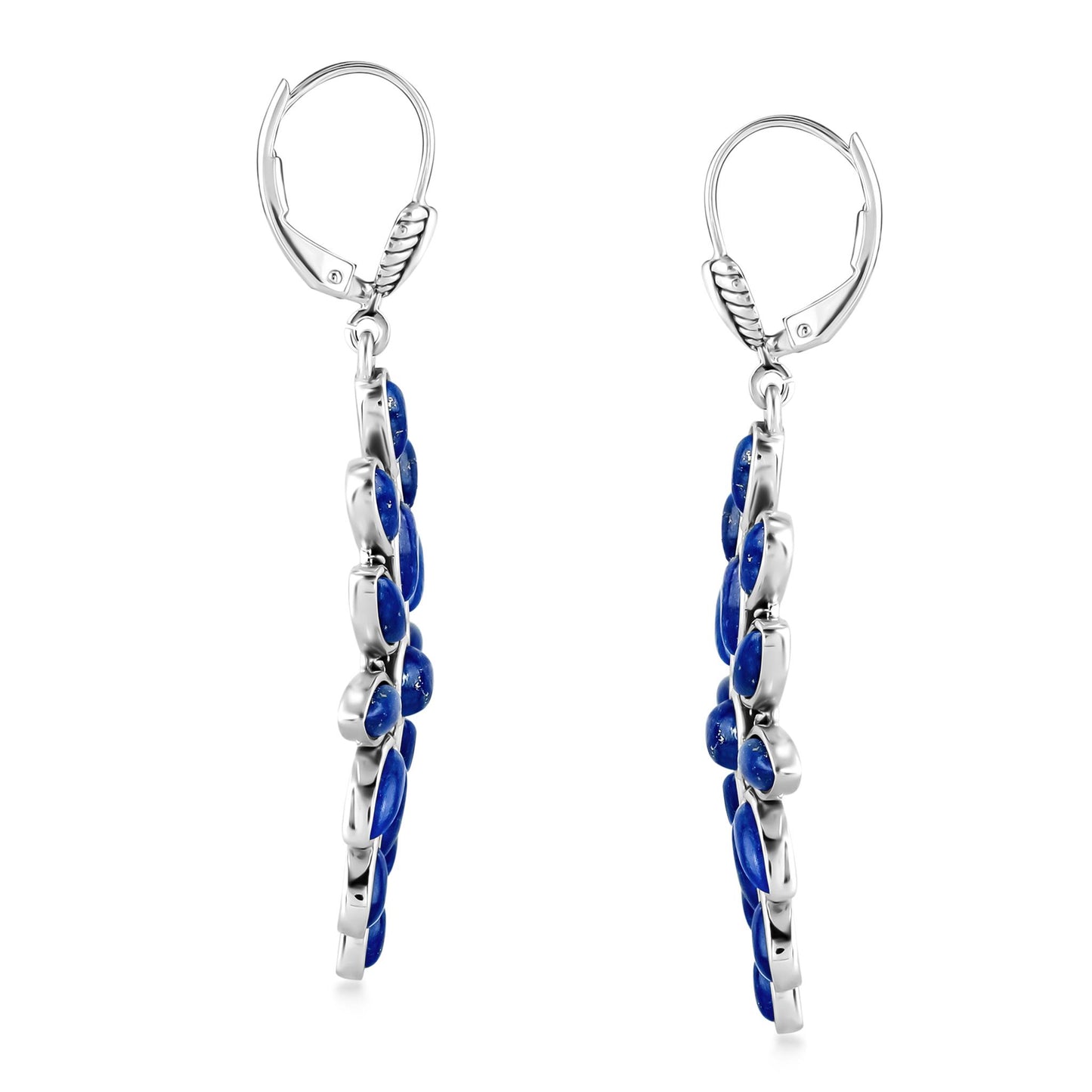 EXCLUSIVELY OURS! Sterling Silver Lapis Cluster Dangle Earrings