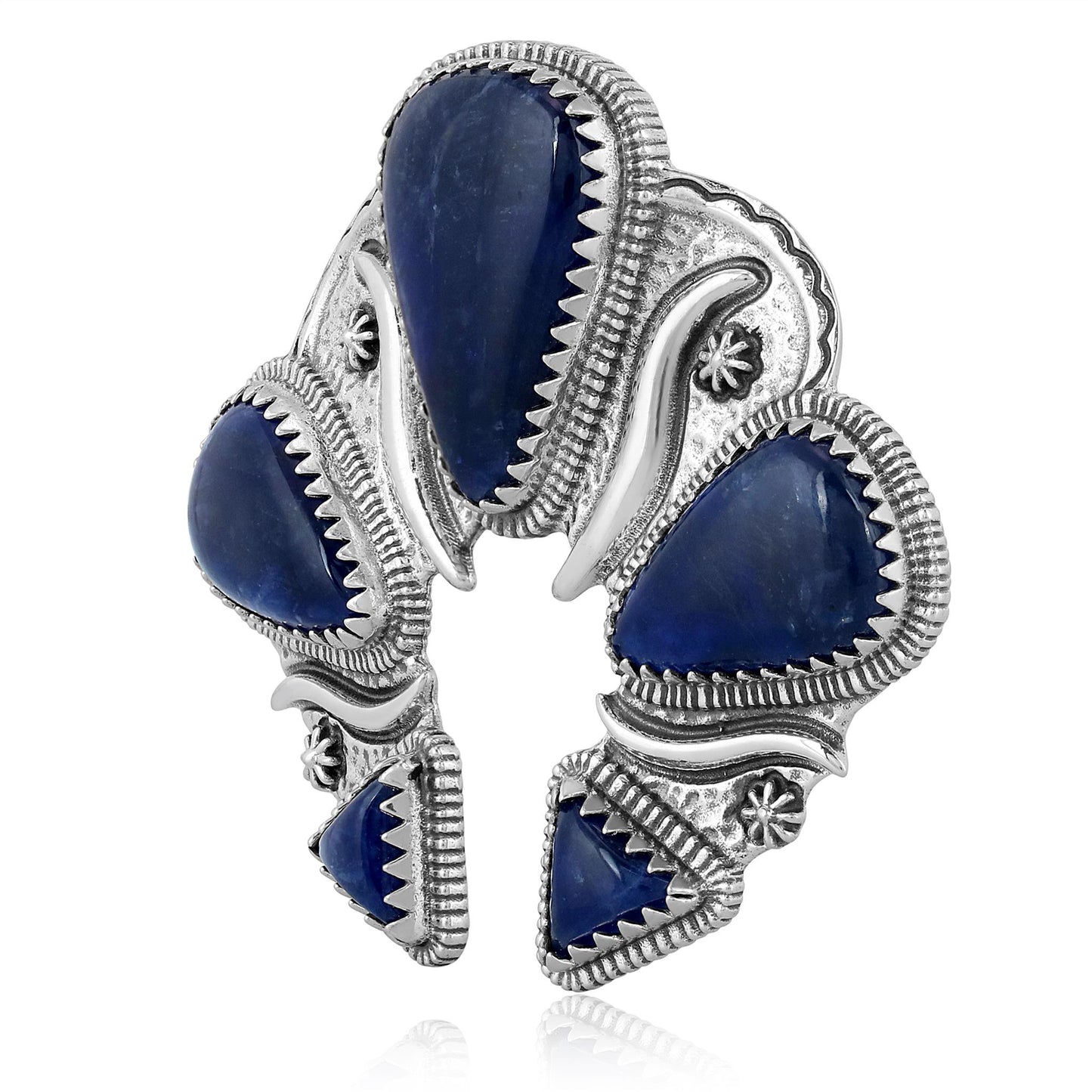 Sterling Silver Sodalite Soft Triangle Naja Pendant Enhancer