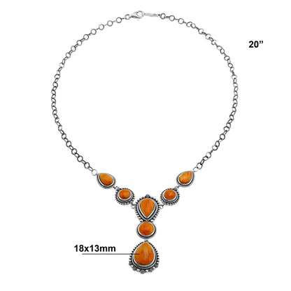 EXCLUSIVELY OURS! Sterling Silver Orange Spiny Oyster Rope and Bead Necklace