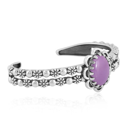 Sterling Silver Phosphosiderite Double Row Cuff Bracelet