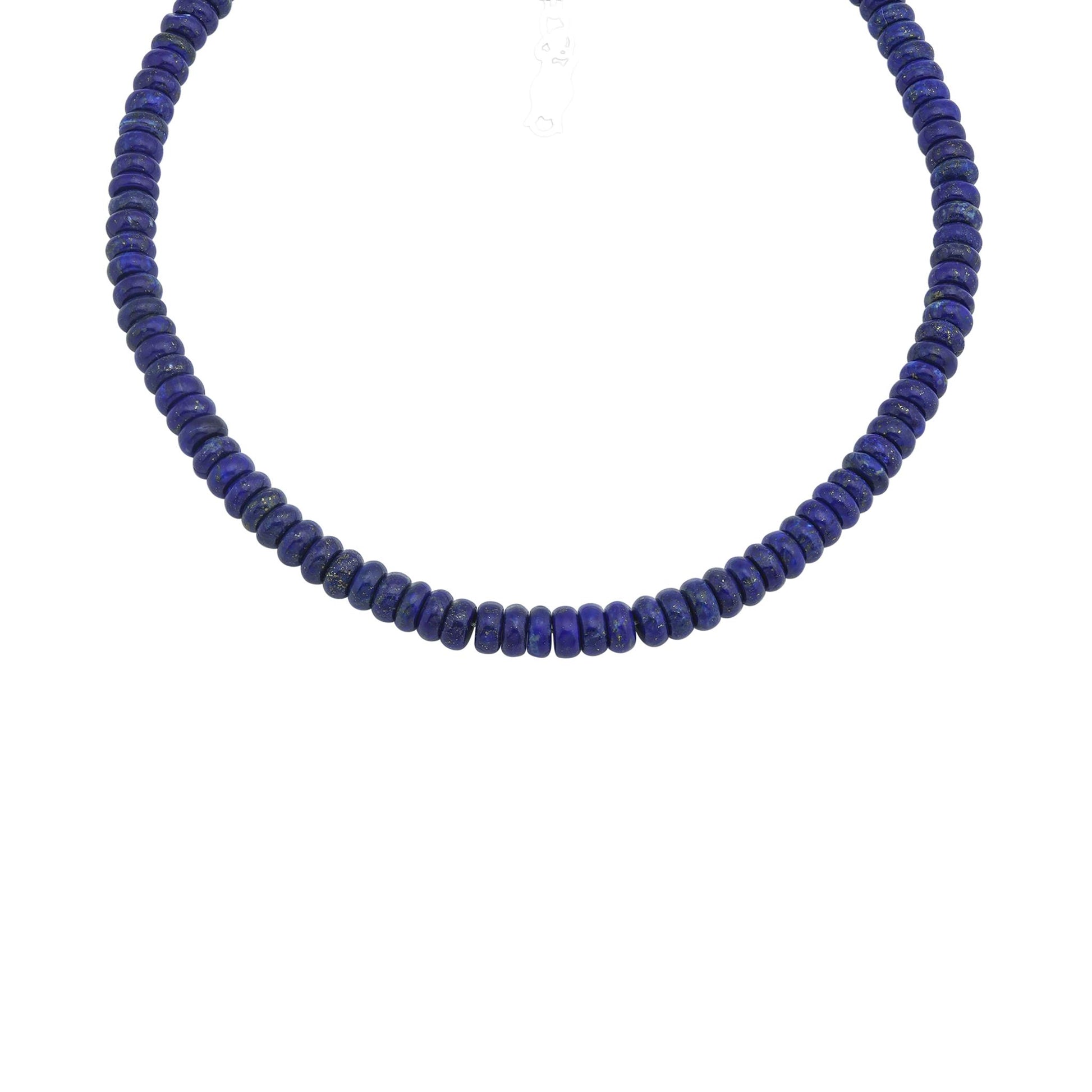 Sterling Silver Lapis Bead Necklace