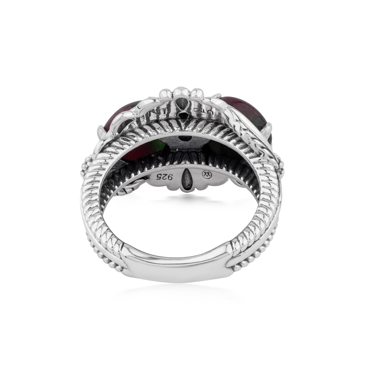 EXCLUSIVELY OURS! Sterling Silver Ruby Zoisite Double Heart Ring, Sizes 5 to 11