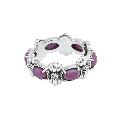 Sterling Silver Phosphosiderite Oval Concha Band Ring