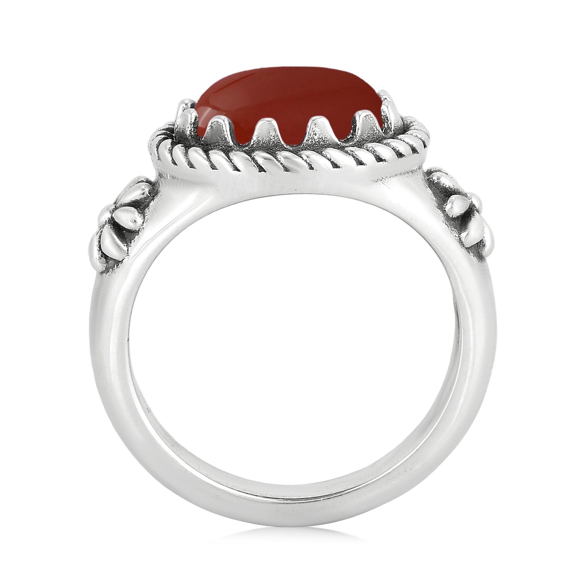 Sterling Silver Red Jasper East West Ring