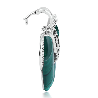 Sterling Silver Malachite Spirit Horse Pendant Enhancer