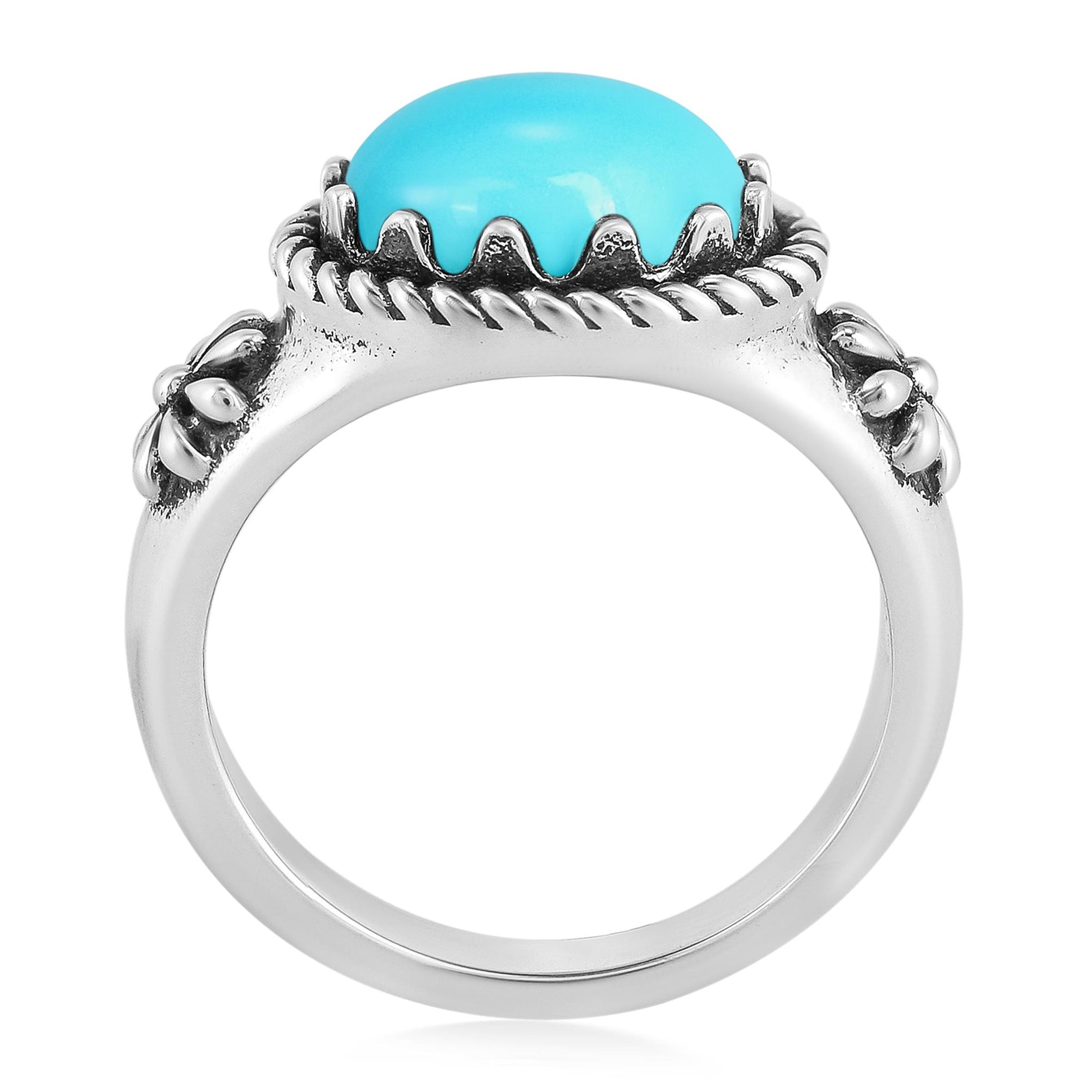 Sterling Silver Sleeping Beauty Turquoise East West Ring