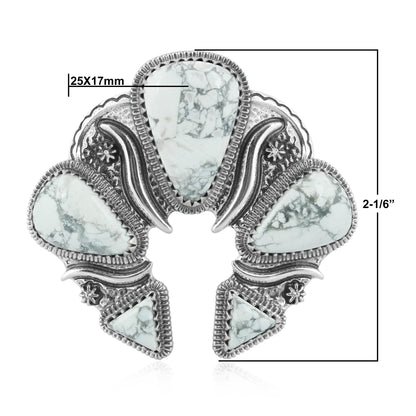 Sterling Silver White Howlite Soft Triangle Naja Pendant Enhancer