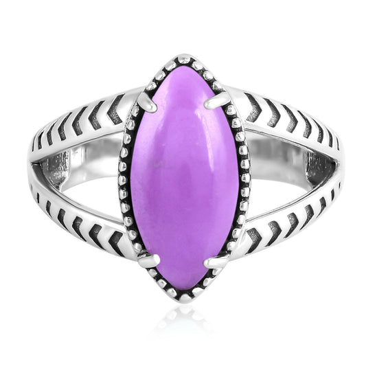 Sterling Silver Phosphosiderite Marquise Split Shank Ring