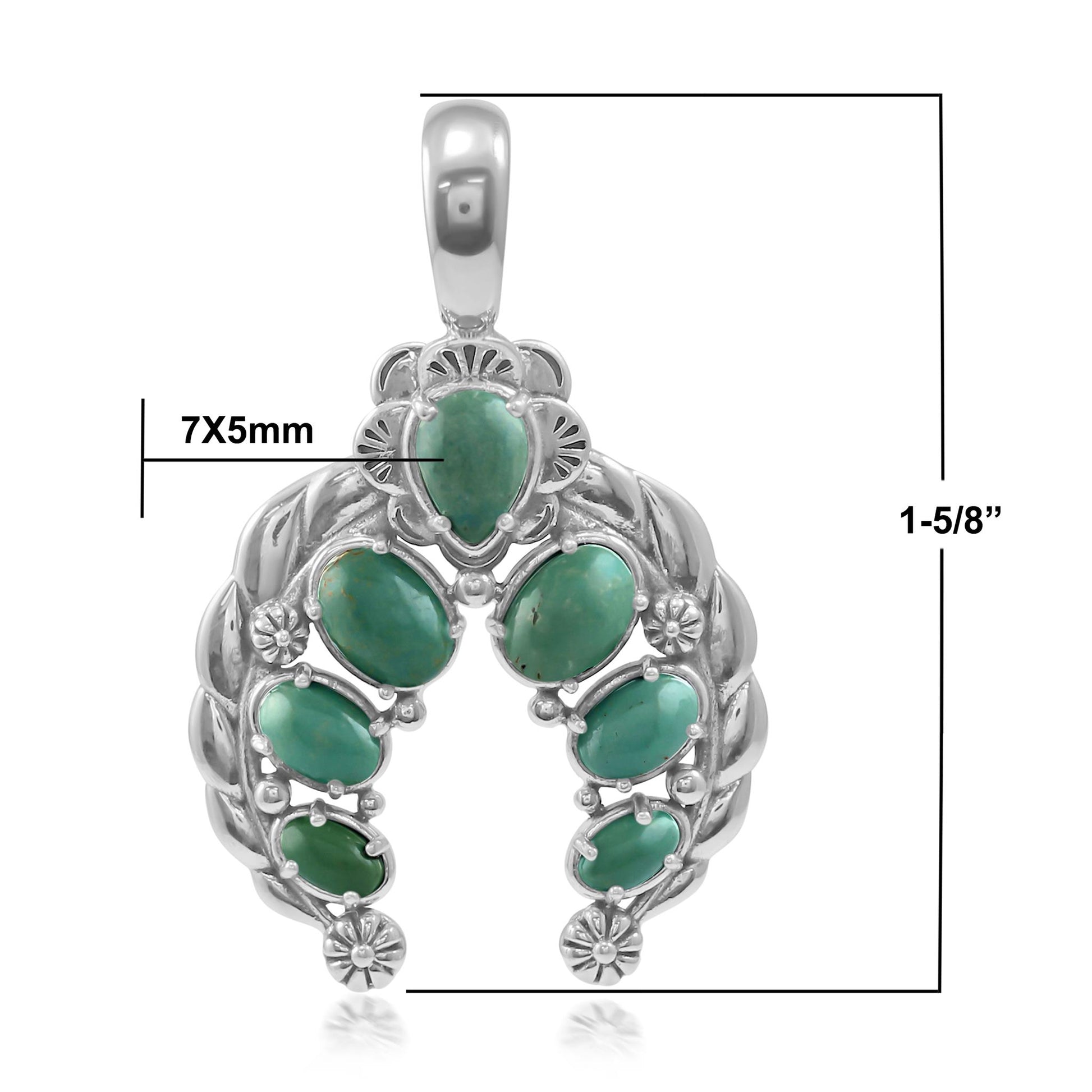 Sterling Silver Green Turquoise Twisted Rope Naja Pendant Enhancer