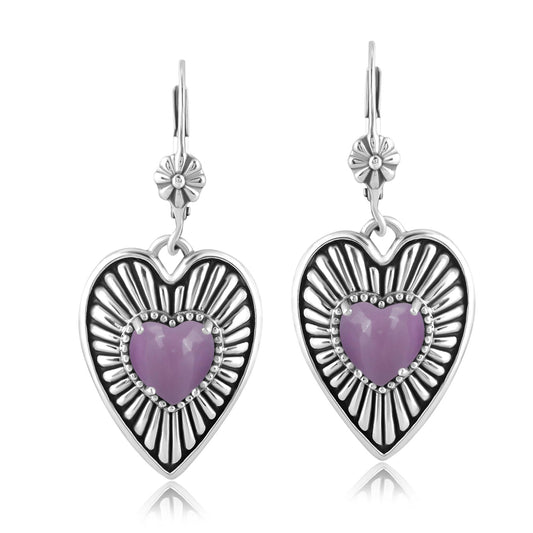 EXCLUSIVELY OURS! Sterling Silver Phosphosiderite Bold Heart Earrings