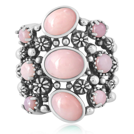 EXCLUSIVELY OURS! Sterling Silver Pink Opal 9-Stone Cluster Ring