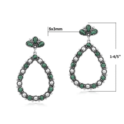 EXCLUSIVELY OURS! Sterling Silver Malachite Teardrop Post Back Earrings