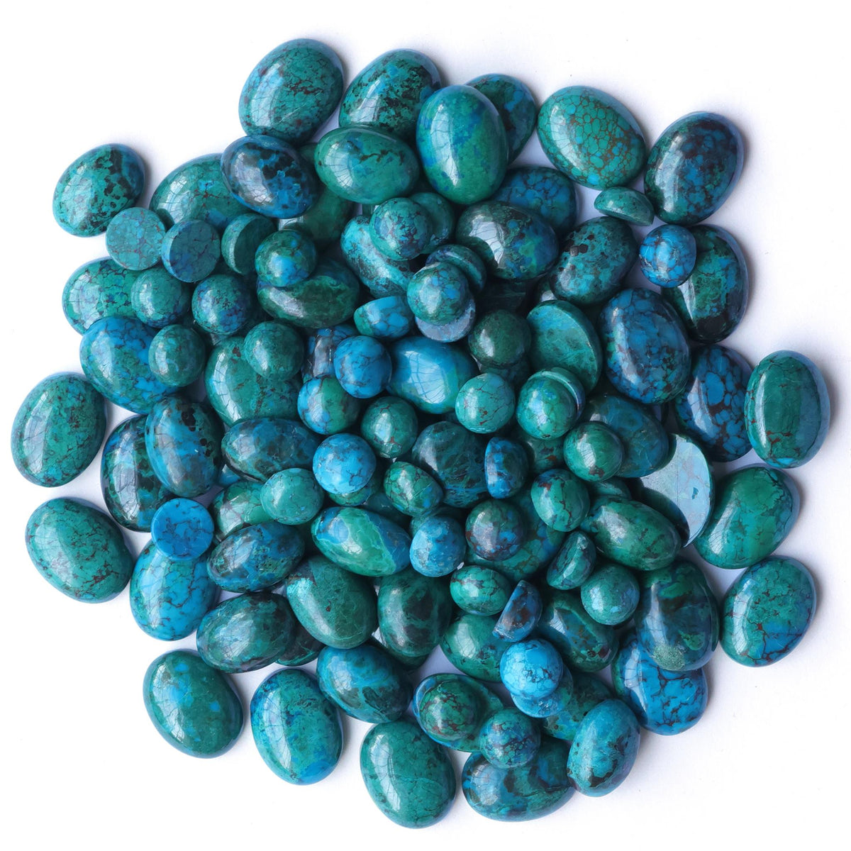 Sterling Silver Chrysocolla Four Gemstone Y-Necklace, 18 Inches