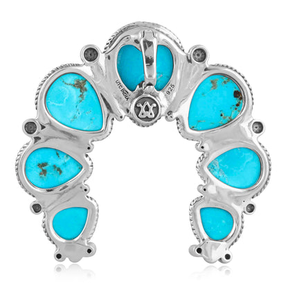 EXCLUSIVELY OURS! Sterling Silver Kingman Turquoise Large Naja Pendant Enhancer