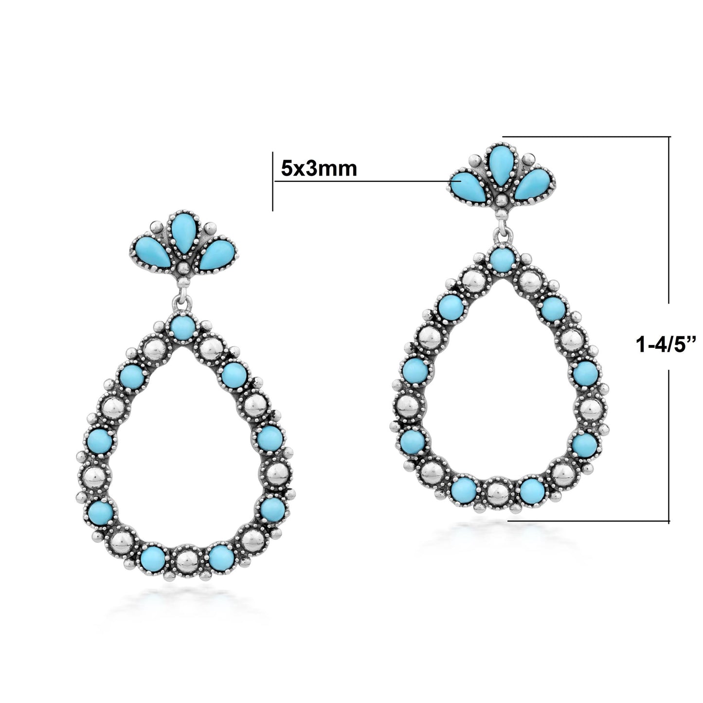 EXCLUSIVELY OURS! Sterling Silver Sleeping Beauty Turquoise Teardrop Post Back Earrings